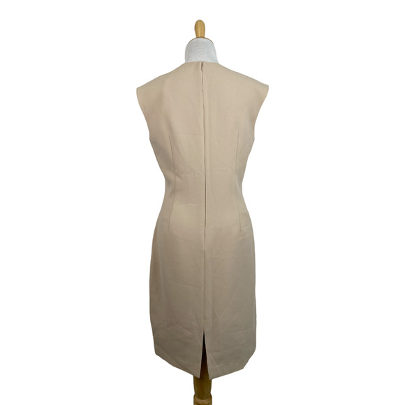 NEW Elie Tahari Beige V-Neck FERN Dress Size 4 - Picture 2 of 6